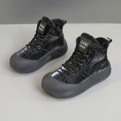 Damen warme Winterschuhe mit kuscheligem Innenfutter und rutschfester Sohle in Schwarz