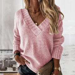 Jacinth - Strickpullover - V-Ausschnitt in Rosa
