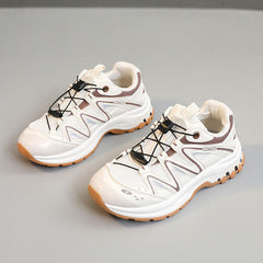 Damen Sportliche Laufschuhe mit elastischen Schnürsystem und atmungsaktiver Mesh-Oberfläche in Beige