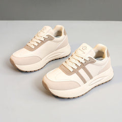 Damen Sportliche Chunky Sneakers mit gepolsterter Dämpfung und atmungsaktiver Konstruktion in Khaki