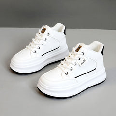 Damen Sportliche High-Top Sneakers mit gepolsterter Sohle und atmungsaktiver Struktur in Schwarz