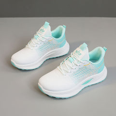 Damen Sportliche Freizeitsneaker mit atmungsaktivem Mesh-Obermaterial und dämpfender Sohle in Grün