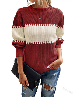 Damen GESTREIFTER PULLOVER | MODISCHER KOMFORT GARANTIERT in Rot