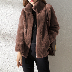 Modischer Damen-Teddy-Mantel | Warme in Helles Violett