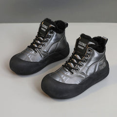 Damen warme Winterschuhe mit kuscheligem Innenfutter und rutschfester Sohle in Grau
