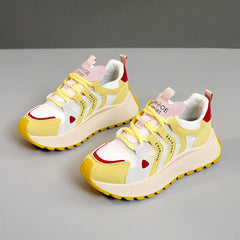 Damen Sportliche Sneakers mit dämpfender Laufsohle und strapazierfähigem Obermaterial in Gelb