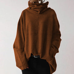 Übergroße Pullover mit Rollkragen in Braun