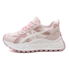 Damen Sneakers mit atmungsaktivem Mesh-Obermaterial und dämpfender Laufsohle in Rosa
