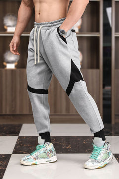Elian | Farbblock Jogginghose in Hellgrau