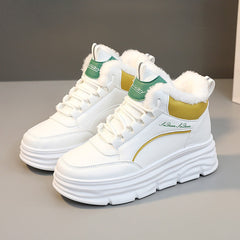 Damen High-Top Winter Sneakers mit weichem Fleece-Futter und rutschfester Sohle in Grün