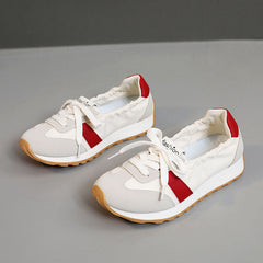 Damen Leichte und flexible Freizeitsneaker mit elastischer Einfassung in Rot