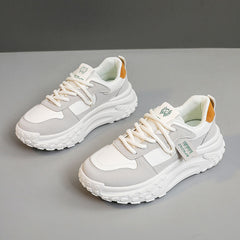 Damen modische Chunky Sneakers mit atmungsaktivem Mesh-Obermaterial in Grau