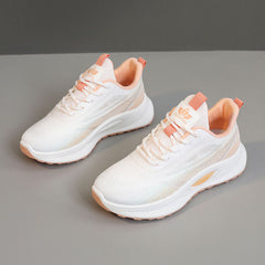 Damen Atmungsaktive Freizeitschuhe mit dämpfender Laufsohle und elastischem Obermaterial in Orange
