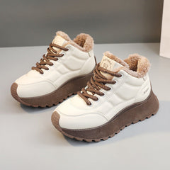 Damen gefütterte High-Top Sneakers mit rutschfester Sohle in Hellbraun