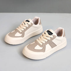 Damen modische Sneaker mit hochwertigem Wildleder und atmungsaktivem Mesh-Obermaterial in Khaki
