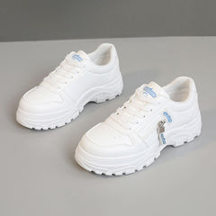 Damen Sportliche Sneaker mit praktischem Reißverschluss und rutschfester Sohle in Weiß