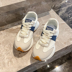 Damen modische Sneakers mit atmungsaktiver Oberfläche und dämpfender Sohle in Beige