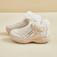Damen Winter Sneaker mit flauschigem Innenfutter und rutschfester Sohle in Beige