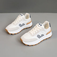Damen Sportliche Lauf Sneaker mit dämpfendem Komfortdesign und rutschfester Sohle in Beige