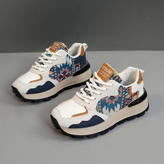 Damen Sportliche Sneakers mit einzigartigem Tribal-Muster und atmungsaktiver Mesh-Oberfläche in Blau