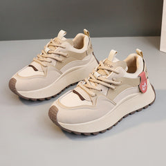 Damen Sportliche Chunky Sneakers mit dämpfender Sohle und atmungsaktivem Obermaterial in Khaki