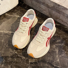 Damen modische Freizeitsneaker mit elastischem Obermaterial und dämpfender Laufsohle in Kardinalrot