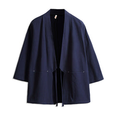 Romy | Leichte Kimono Wickeljacke in Navyblau