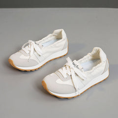 Damen Leichte und flexible Freizeitsneaker mit elastischer Einfassung in Beige