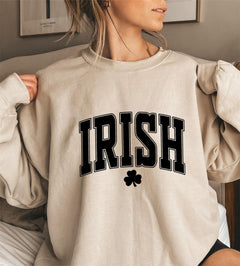 Damen Sweatshirt mit aktuellen irischen Design-Highlights in Khaki