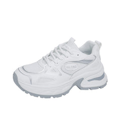 Damen Sportliche Sneakers mit atmungsaktivem Mesh-Obermaterial und stoßdämpfender Sohle in Weiß