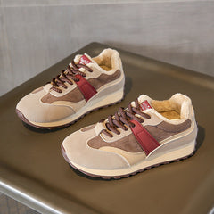 Damen Komfortable Winter Sneakers mit weichem Fleecefutter in Rot