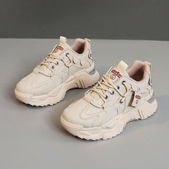 Damen Sportliche Chunky Sneakers mit atmungsaktiver Polsterung in Khaki