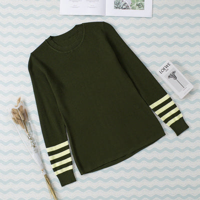 Damen GESTRIFTETER LANGARM PULLOVER | MODISCH, BEQUEM, VIELSEITIG