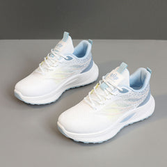 Damen Lauf- und Freizeitsneaker mit atmungsaktiver Oberflächenstruktur und dämpfender Sohle in Blau
