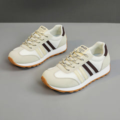 Damen sportliche Sneakers mit atmungsaktivem Obermaterial und dämpfender Sohle in Hellgelb