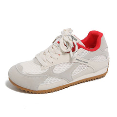 Damen Atmungsaktive Freizeit Sneakers mit innovativem Mesh-Obermaterial und rutschfester Sohle in Beige