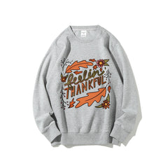 Damen Sweatshirt mit buntem Herbstmotiv und inspirierendem Schriftzug in Hellgrau