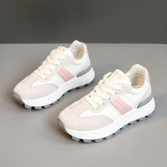 Damen Sportliche Sneakers mit dämpfender Laufsohle und atmungsaktivem Mesh- in Rosa