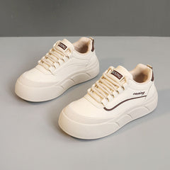 Damen Trendige Plateau Sneakers mit bequemer Dämpfung in Khaki
