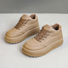 Damen Winterliche High-Top Sneakers mit Fleece-Innenfutter in Khaki
