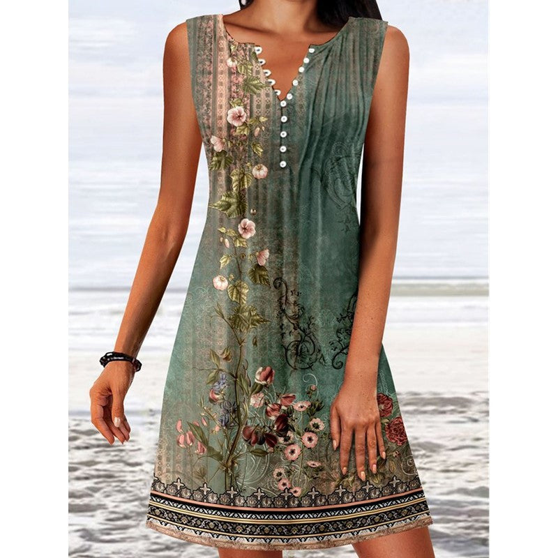 Yareli® | Floral Elegance Mini-Badekleid mit V-Ausschnitt