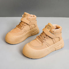 Damen Sportliche High-Top Sneakers mit praktischem Klettverschluss und strapazierfähigem Obermaterial in Camel