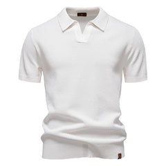 Ulrich – Strukturiertes Polo-Shirt in Weiß