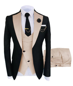 Luxuriöser Hochzeitsgastanzug Für Herren | 3-teilig in Beige