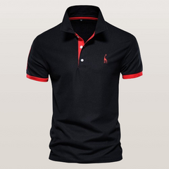 Lukas |  Baumwoll-Poloshirt für sportlich-legere Looks in Schwarz Rot