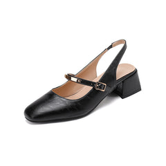 Klassische Mary Jane Dirndl Schuhe Für Damen | Mittlerer Blockabsatz in Schwarz