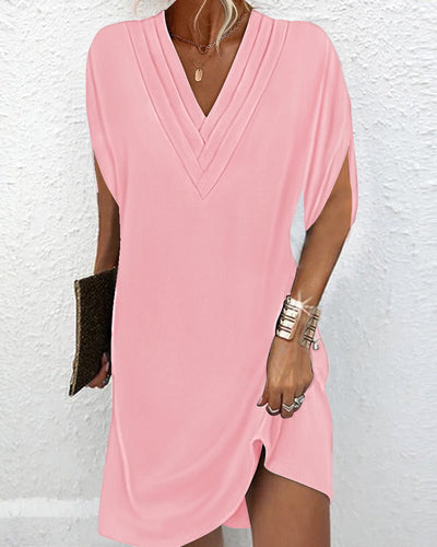 Amaris - Gerafftes - Kleid mit V-Ausschnitt