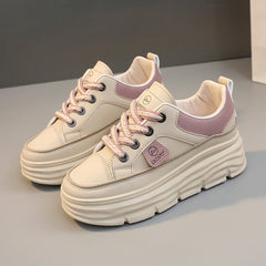 Damen modische Plateau-Sneaker mit verstärkter Dämpfung in Khaki