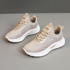 Damen Atmungsaktive Freizeitschuhe mit dämpfender Laufsohle und elastischem Obermaterial in Khaki