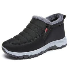Winterschuhe Herren | Slip-On Stiefel Knöchelhoch Niedriger Schnitt in Schwarz